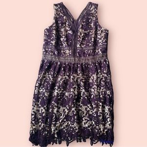 Ashley Stewart crochet dress purple 22W